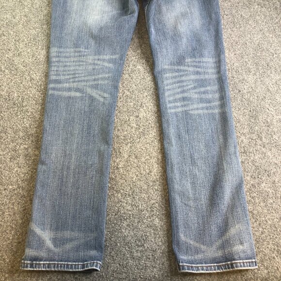 Seven7 Jeans Mens 32x30 Blue Slim Straight Fit Denim Stretch Whiskering Faded - Picture 10 of 11